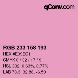 カラーコード: RGB 233 158 193 | qconv.com