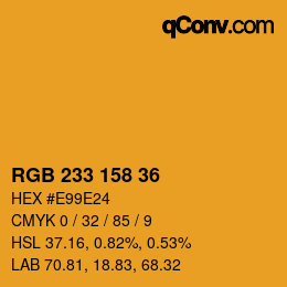 カラーコード: RGB 233 158 36 | qconv.com
