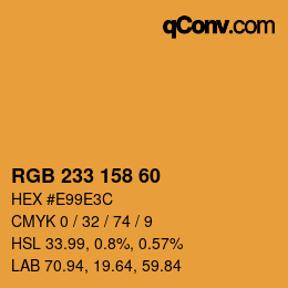 颜色代码: RGB 233 158 60 | qconv.com