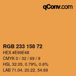 Color code: RGB 233 158 72 | qconv.com