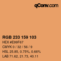 カラーコード: RGB 233 159 103 | qconv.com
