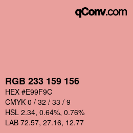 颜色代码: RGB 233 159 156 | qconv.com