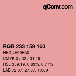 Color code: RGB 233 159 160 | qconv.com