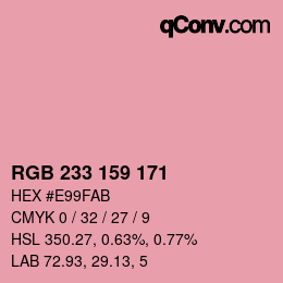Color code: RGB 233 159 171 | qconv.com
