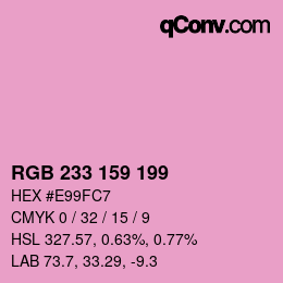 カラーコード: RGB 233 159 199 | qconv.com