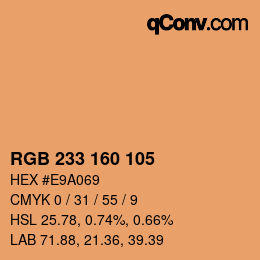 Color code: RGB 233 160 105 | qconv.com