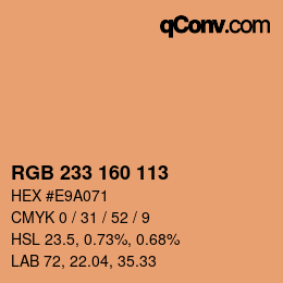 カラーコード: RGB 233 160 113 | qconv.com