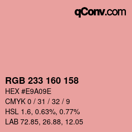Color code: RGB 233 160 158 | qconv.com