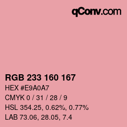 Color code: RGB 233 160 167 | qconv.com
