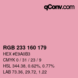 Color code: RGB 233 160 179 | qconv.com