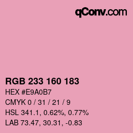 カラーコード: RGB 233 160 183 | qconv.com