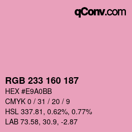 Color code: RGB 233 160 187 | qconv.com