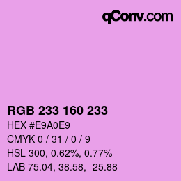 Color code: RGB 233 160 233 | qconv.com