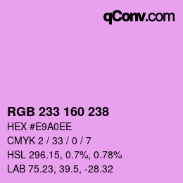 カラーコード: RGB 233 160 238 | qconv.com