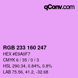 Color code: RGB 233 160 247 | qconv.com