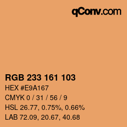 カラーコード: RGB 233 161 103 | qconv.com