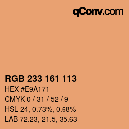 Color code: RGB 233 161 113 | qconv.com