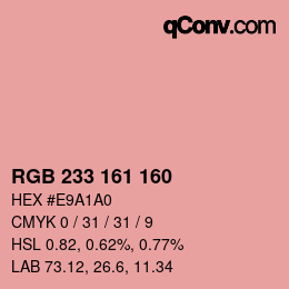 Color code: RGB 233 161 160 | qconv.com
