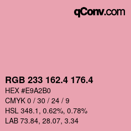 カラーコード: RGB 233 162.4 176.4 | qconv.com