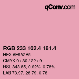 カラーコード: RGB 233 162.4 181.4 | qconv.com