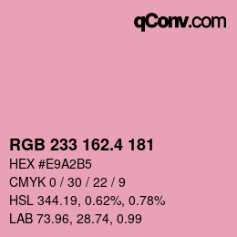カラーコード: RGB 233 162.4 181 | qconv.com
