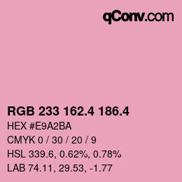 カラーコード: RGB 233 162.4 186.4 | qconv.com