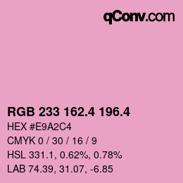 カラーコード: RGB 233 162.4 196.4 | qconv.com