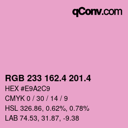 カラーコード: RGB 233 162.4 201.4 | qconv.com