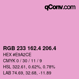 カラーコード: RGB 233 162.4 206.4 | qconv.com