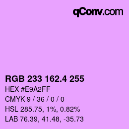 カラーコード: RGB 233 162.4 255 | qconv.com