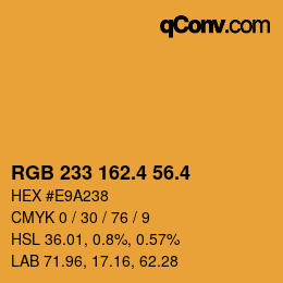 カラーコード: RGB 233 162.4 56.4 | qconv.com