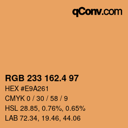カラーコード: RGB 233 162.4 97 | qconv.com
