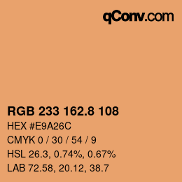 Color code: RGB 233 162.8 108 | qconv.com