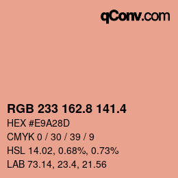 カラーコード: RGB 233 162.8 141.4 | qconv.com
