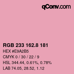 カラーコード: RGB 233 162.8 181 | qconv.com