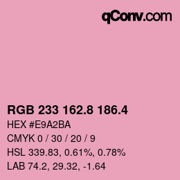 カラーコード: RGB 233 162.8 186.4 | qconv.com