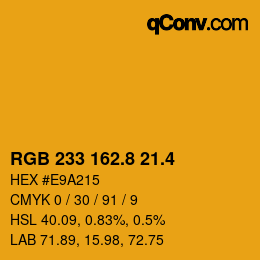 カラーコード: RGB 233 162.8 21.4 | qconv.com