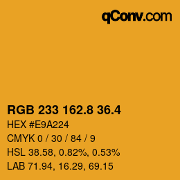 カラーコード: RGB 233 162.8 36.4 | qconv.com