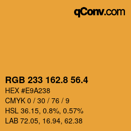 カラーコード: RGB 233 162.8 56.4 | qconv.com