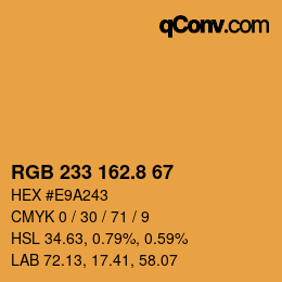 カラーコード: RGB 233 162.8 67 | qconv.com