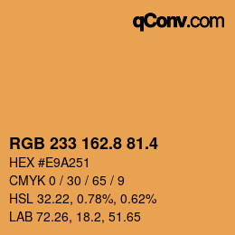 カラーコード: RGB 233 162.8 81.4 | qconv.com