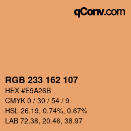 Farbcode: RGB 233 162 107 | qconv.com