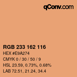 Farbcode: RGB 233 162 116 | qconv.com