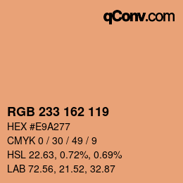 Color code: RGB 233 162 119 | qconv.com