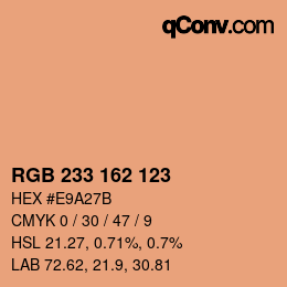 Color code: RGB 233 162 123 | qconv.com