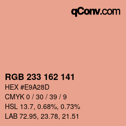 Color code: RGB 233 162 141 | qconv.com