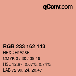Color code: RGB 233 162 143 | qconv.com
