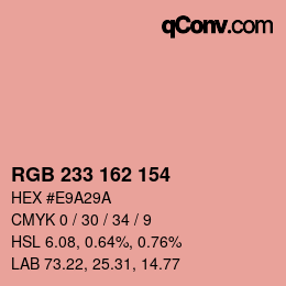 Color code: RGB 233 162 154 | qconv.com