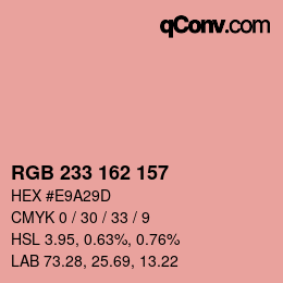 Color code: RGB 233 162 157 | qconv.com