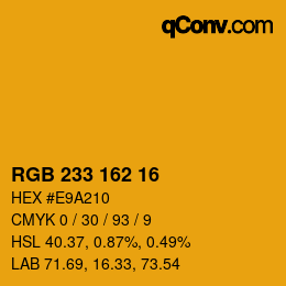 カラーコード: RGB 233 162 16 | qconv.com